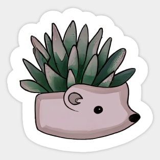 Watercolor Succulent Hedgehog Sticker